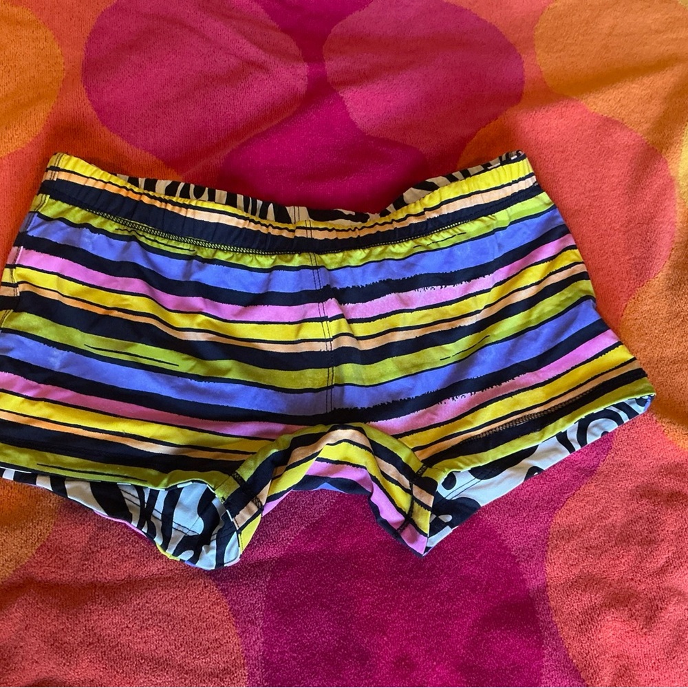 Mr. Turk Men’s reversible Multicolor Striped Swim/Active Shorts